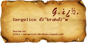 Gergelics Ábrahám névjegykártya